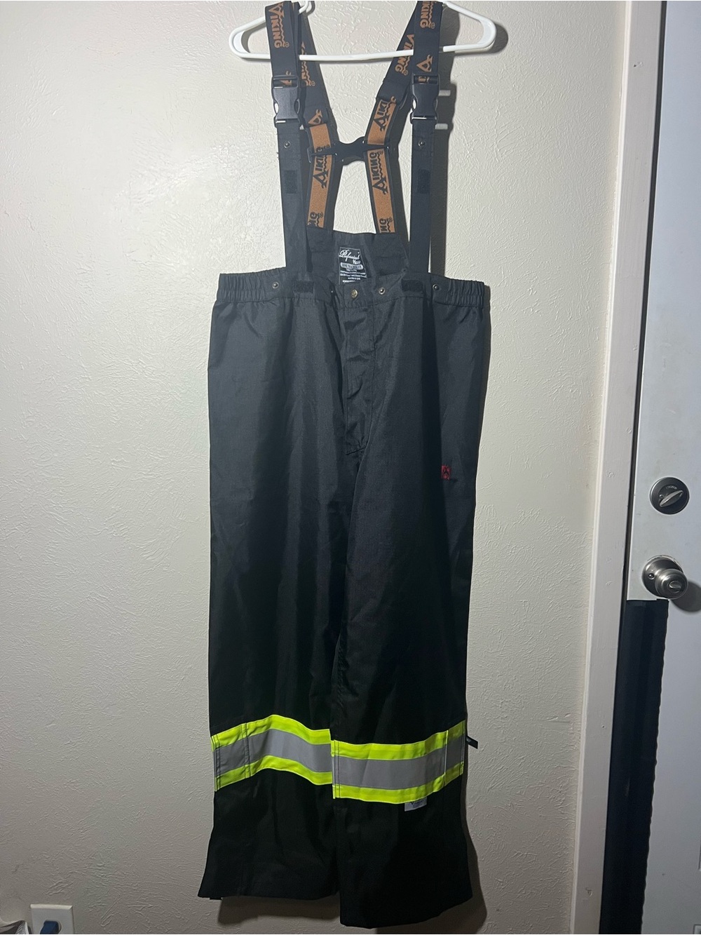 Black Viking Journeyman 300D FR Fire-Resistant Work Pants with Suspenders M